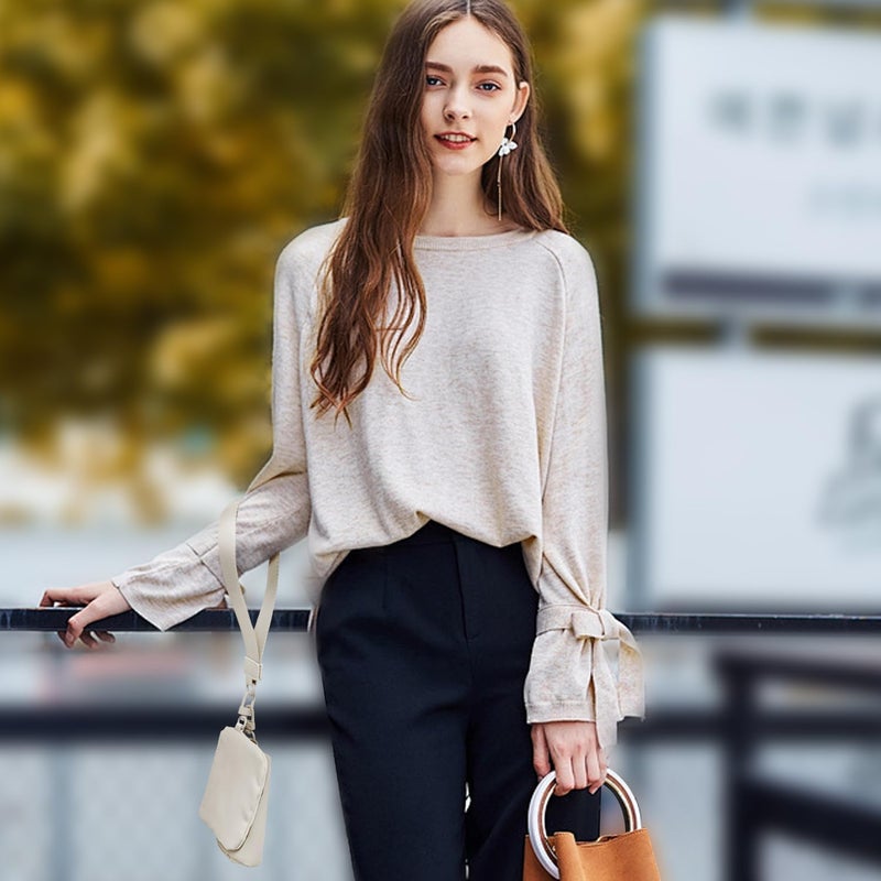 Viverte Mini Zip Around Wristlet Wallets for Women Small Portable Coin Purse Dual Pouch Keychain Wristlet Gifts for Women Travel Sports Outdoors (Beige) - Image 2